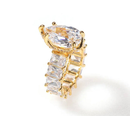 Gorgeous Giant Pear CZ Engagement Ring