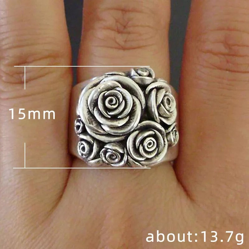 Vintage Rose Bouquet Flower Ring