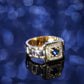 Creative Men’s Watch-Look 2-Tone Ring