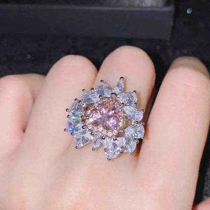 AAA Zircon Heart Engagement Ring