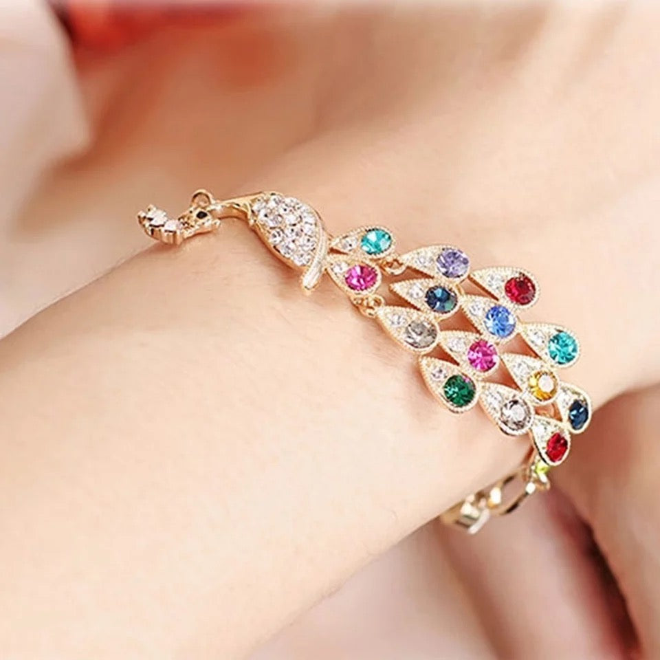 Stunning Peacock Crystal Bracelet