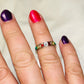 925 Silver CZ Rainbow Ring