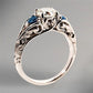 AAAAA Cut White Zircon Blue Promise Ring
