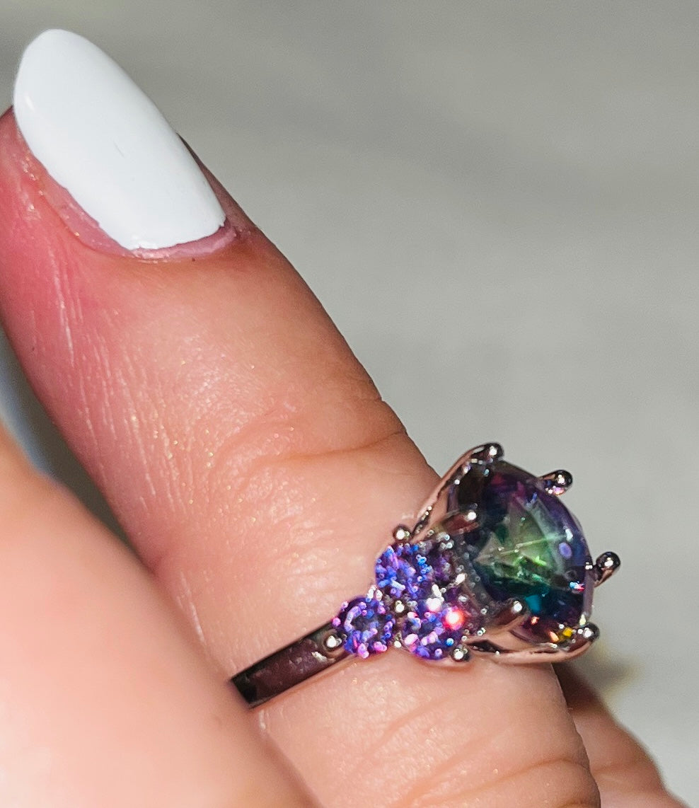 Violet CZ Topaz Ring