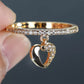 Hollow Heart Charm Ring