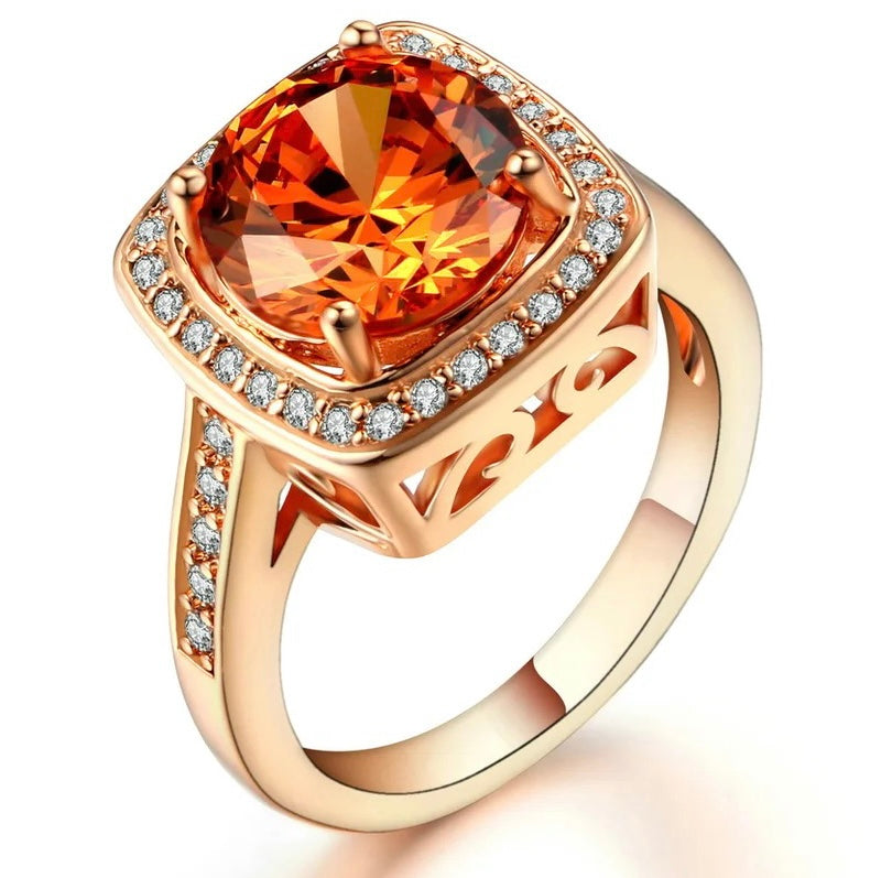 Copper Baguette CZ Ring