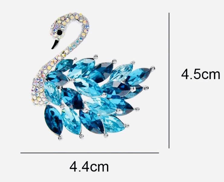 Crystal Swan Brooch