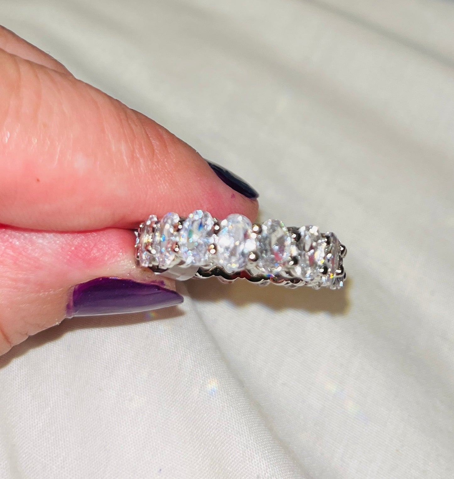 Oval Cubic Zirconia Eternity Band