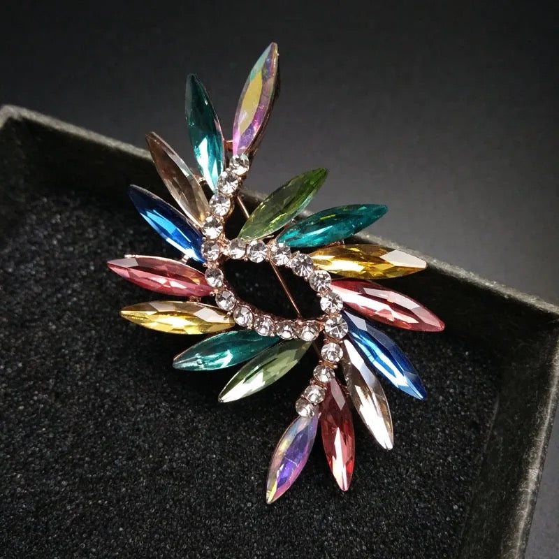 Fireworks Crystal Brooch