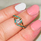 Green & White Crystal Swirl Ring