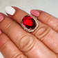 Vibrant Ruby Red & White CZ Ring