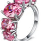 Elegant Pink 5-Stone CZ Ring