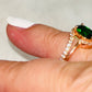 Sapphire Blue & Emerald Green CZ Swirl Rings