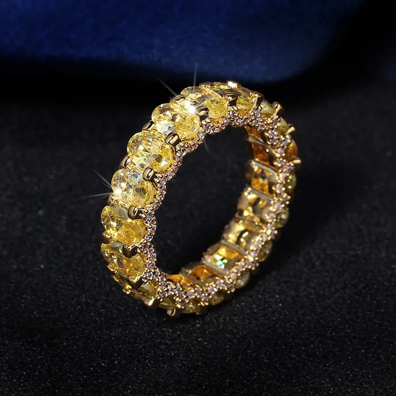 Citrine CZ Oval Eternity Ring