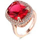 Vibrant Ruby Red & White CZ Ring