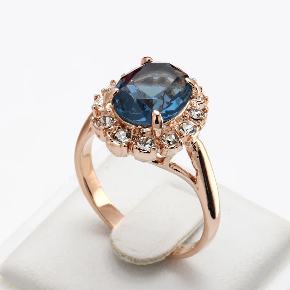 AAA Blue CZ Ring