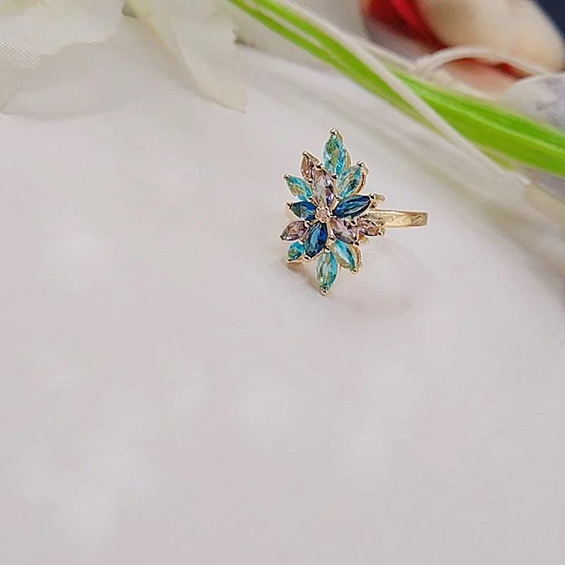 Aurora Borealis Crystal Ring