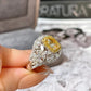 Citrine Zircon Multifaceted Ring