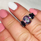925 Silver 5-Stone Purple Topaz Ring