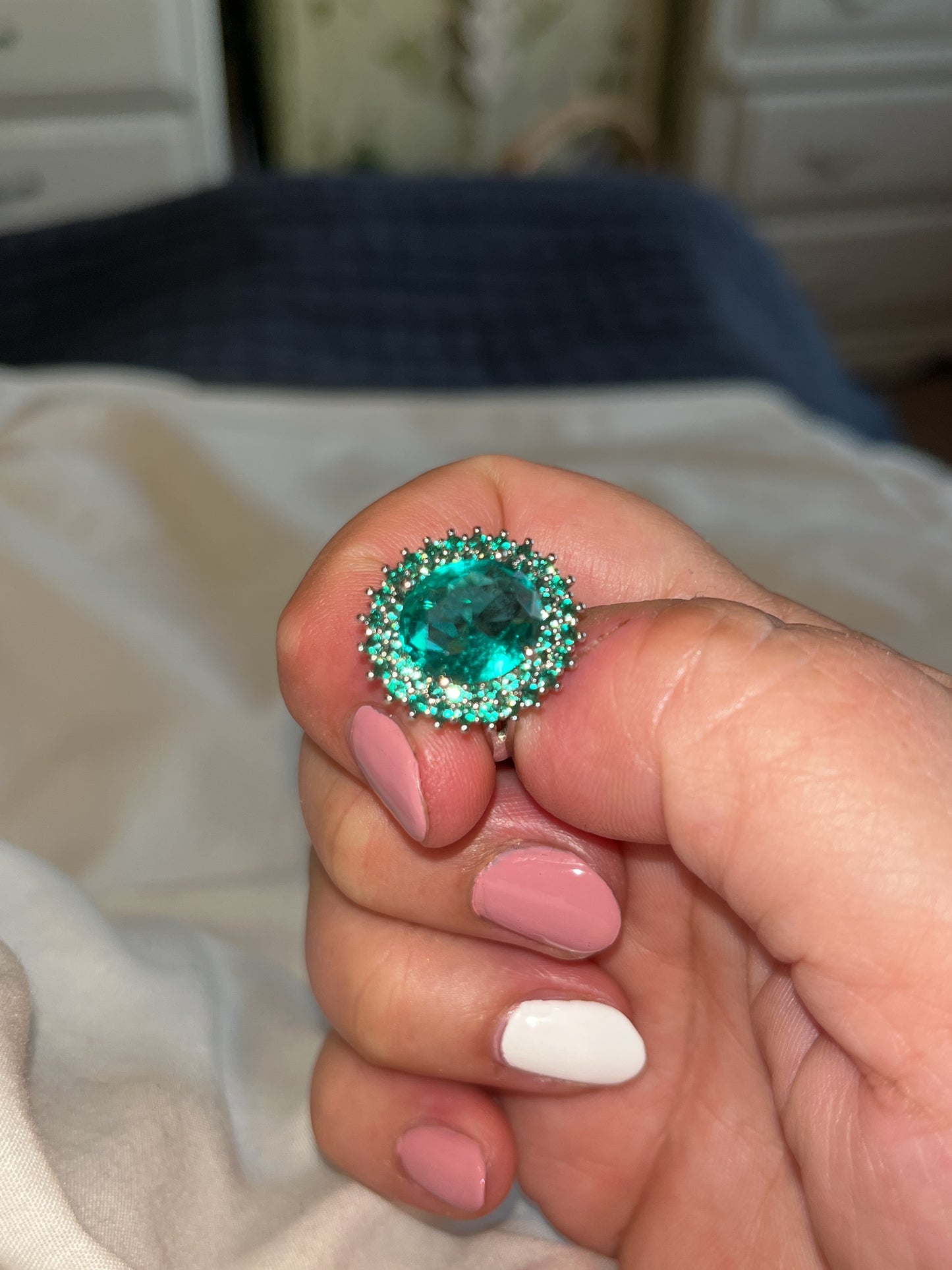 Green Crystal Heirloom Ring