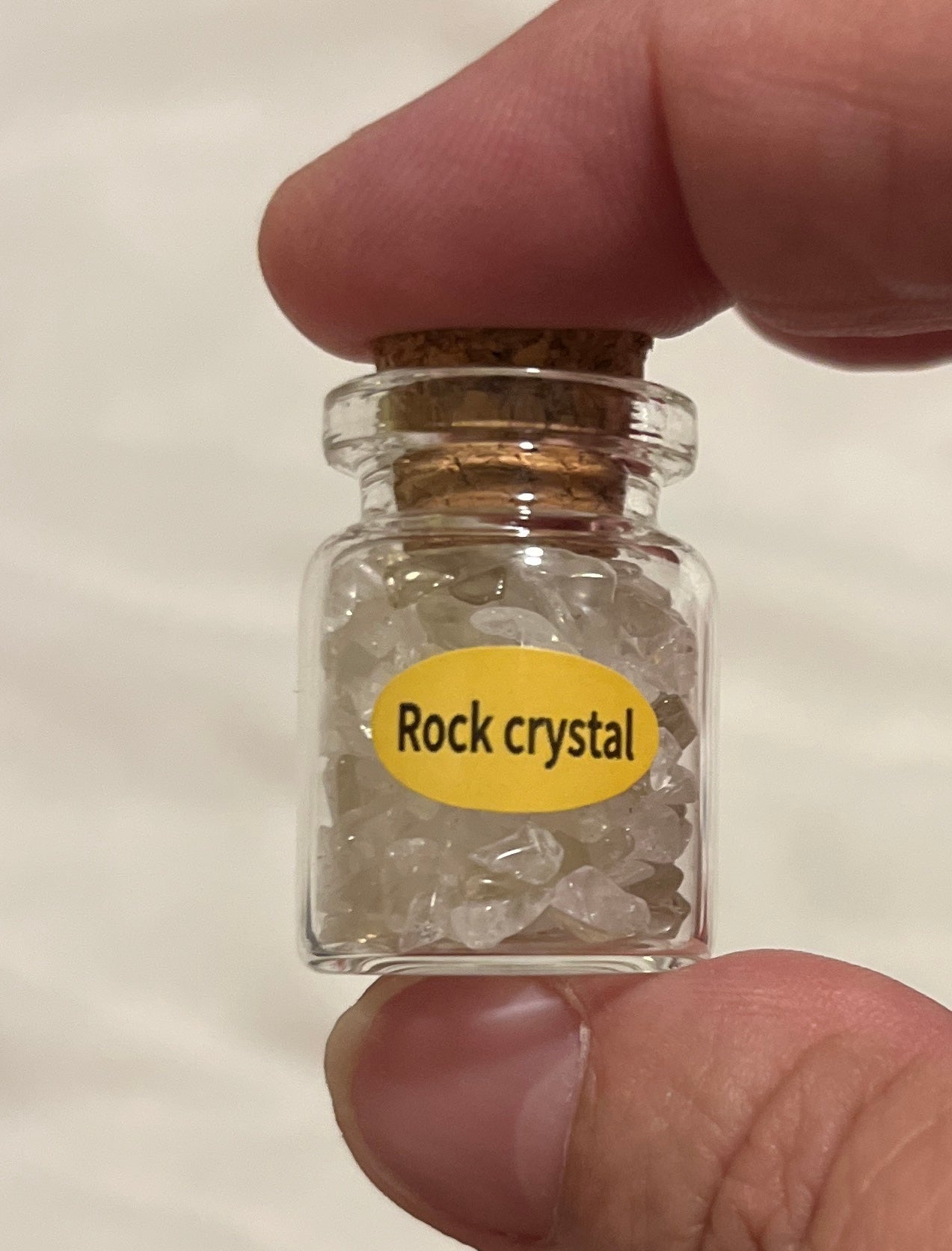 Natural Healing Crystals in Apothecary Bottle