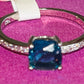Blue Zircon Birthstone Ring