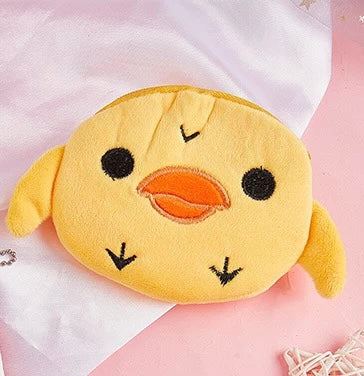 Short Plush Zippered Coin Purse