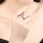 Large Square Cut Pink Cubic Zirconia Ring