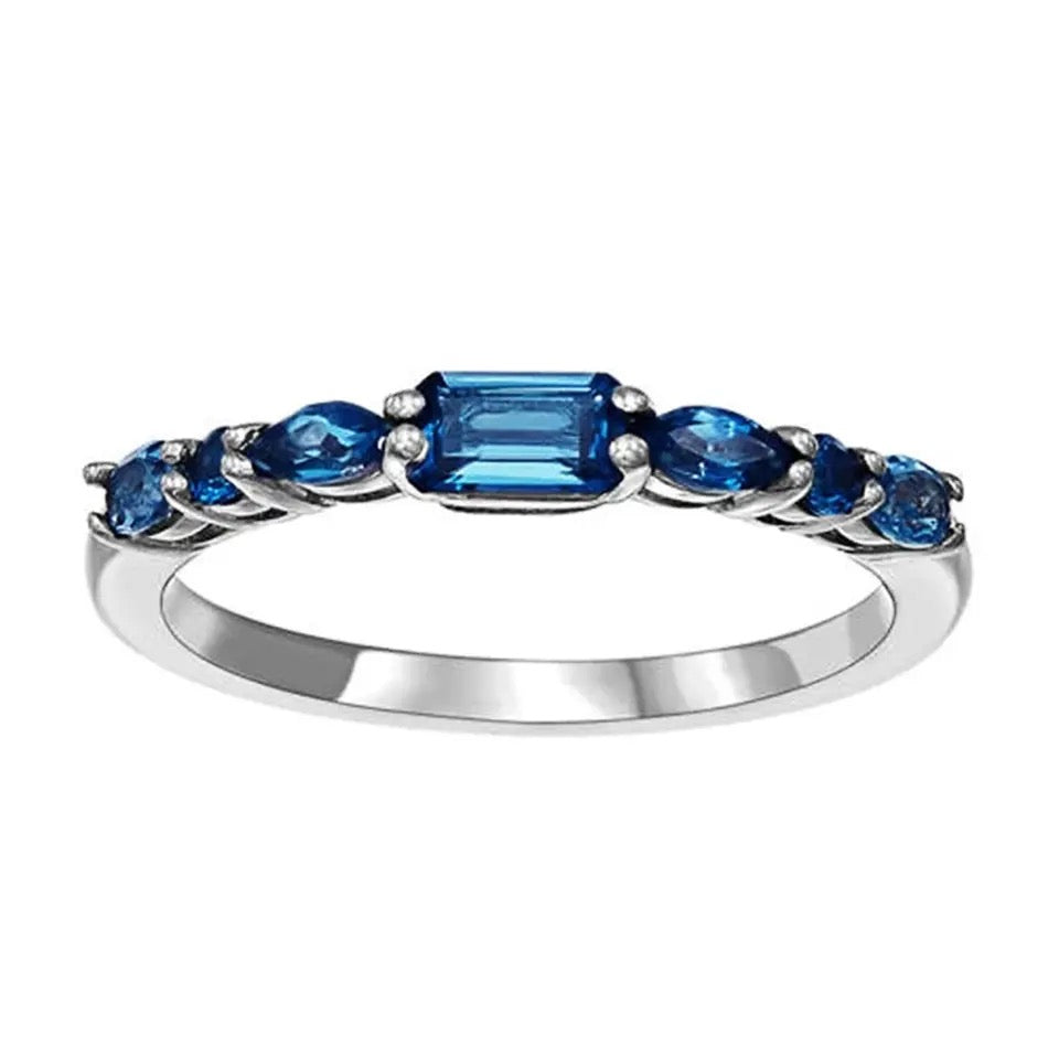 Sweet 925 Silver Blue CZ Ring