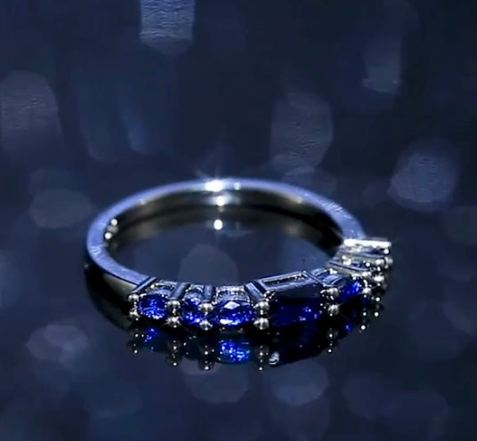 Sweet 925 Silver Blue CZ Ring