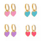 Pastel Heart Crystal Hoop Earrings