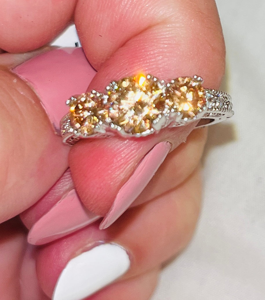 Cubic Zirconia 3-Stone Ring