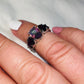 925 Silver 5-Stone Purple Topaz Ring