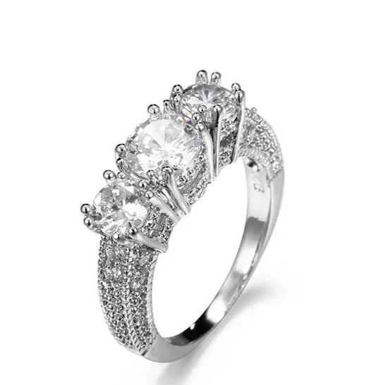 3-Stone CZ Anniversary Ring