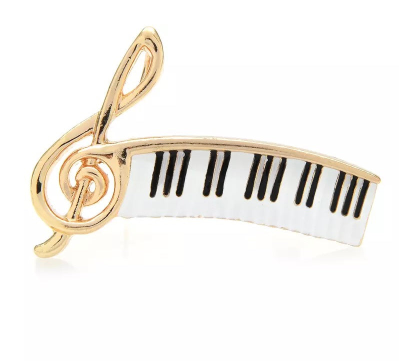 Piano Music Brooch