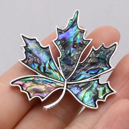 Maple Leaf Shell Brooches