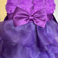 Toddler Formal Flower Purple Party Dress & Hairband