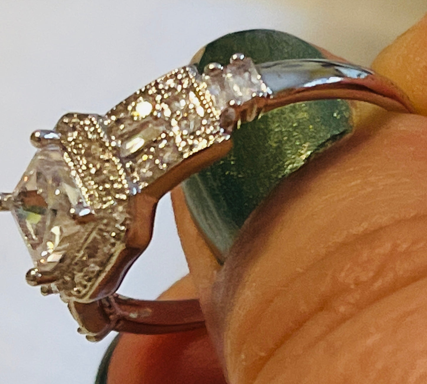 Vintage Square Cut Bling Ring