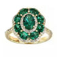 Crystal Green Flower Ring