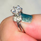AAA CZ Solitaire Flower Leaf Accent Ring