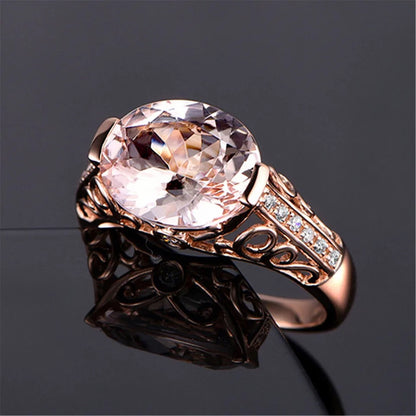 Rose Gold Cubic Zirconia Stone Ring