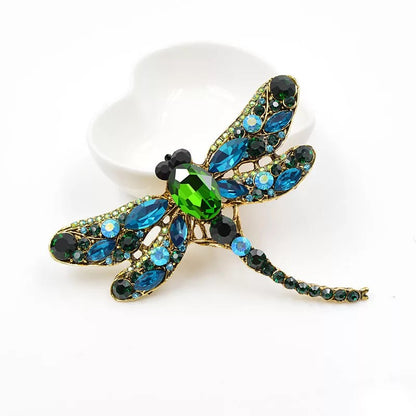 Austrian Crystal Dragonfly Brooch