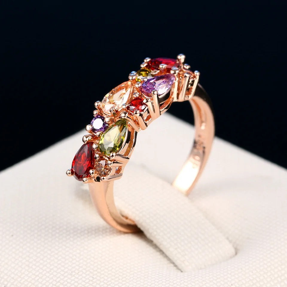 Mona Lisa Multi-Colour Zircon Ring