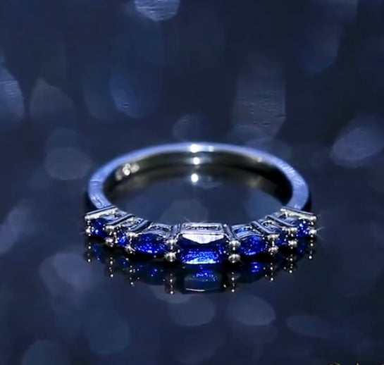 Sweet 925 Silver Blue CZ Ring