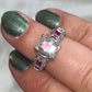 Fuchsia White CZ Ring