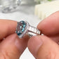 CZ Pear-Shaped Sky Blue Engagement Ring