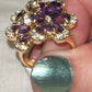 Amethyst CZ Floral Party Ring