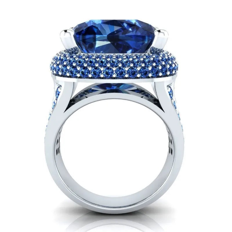 Gorgeous Square Blue Zirconia Ring