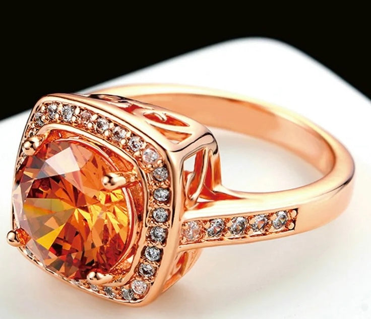 Copper Baguette CZ Ring