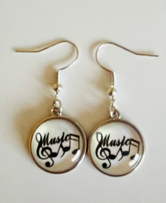 Music Note Dime Drop Earrings